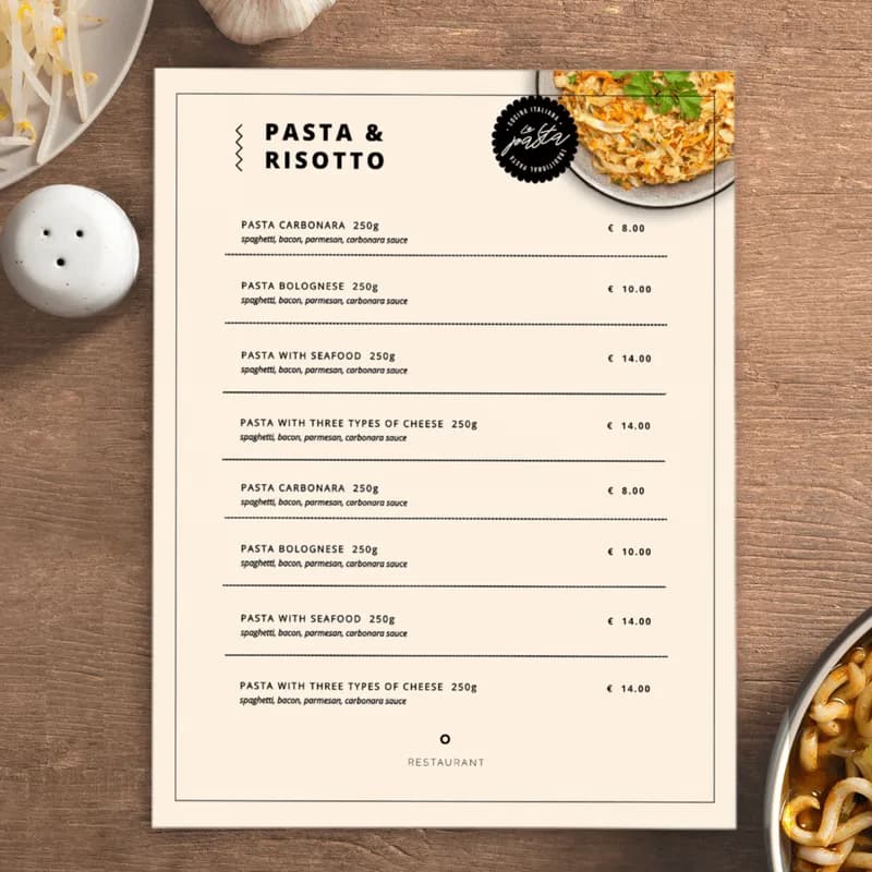 Menus detail 4