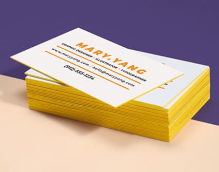Business Cards 32pt Painted Edge detail 3